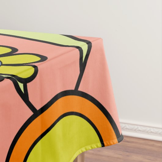 Retro Garden Blume 60er 70er Blumenmuster Tischdecke (Beispiel)