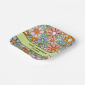 Retro Garden Blume 60er 70er Boho Blumenmuster Pappteller (Gewinkelt)