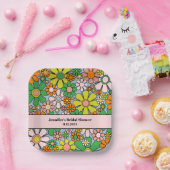 Retro Garden Blume 60er 70er Boho Blumenmuster Pappteller (Party)