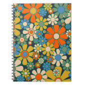 Retro Garden Blume 60er 70er Floral Muster Notizblock (Vorderseite)