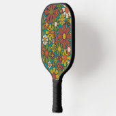 Retro Garden Blume 60er 70er Floral Muster Pickleball Schläger (Links)