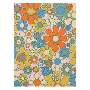 Retro Garden Blume 60er 70er Floral Muster Tischdecke