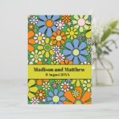 Retro Garden Blume 60er 70er Floral Save The Date (Stehend Vorderseite)