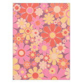 Retro Garden Blume 60er 70er Pattern Pink Tischdecke (Vorderseite)