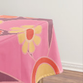 Retro Garden Blume 60er 70er Pattern Pink Tischdecke (Beispiel)