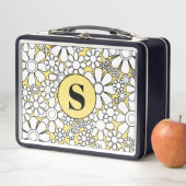 Retro Garden Blume 60er Retro Gelb Metall Brotdose (Beispiel)