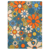 Retro Garden Blume Blumenmuster Klemmbrett (Rückseite)