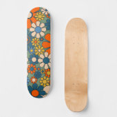 Retro Garden Blume Blumenmuster Skateboard (Vorderseite)