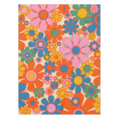 Retro Garden Blume Farbenfrohe 60er 70er Floral Tischdecke (Vorderseite)