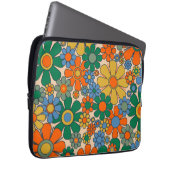 Retro Garden Blume Groovy 60er 70er Floral Pattern Laptopschutzhülle (Vorne Rechts)