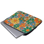 Retro Garden Blume Groovy 60er 70er Floral Pattern Laptopschutzhülle (Vorne Knopf)