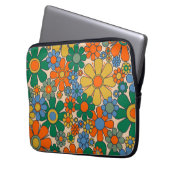 Retro Garden Blume Groovy 60er 70er Floral Pattern Laptopschutzhülle (Vorderseite Links)