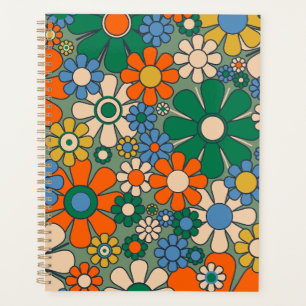 Retro Garden Blume Groovy 60er 70er Floral Pattern Planer