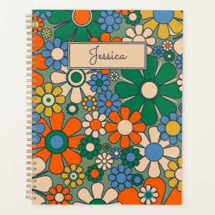 Retro Garden Blume Groovy 60er 70er Floral Pattern Planer