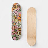 Retro Garden Blume Groovy 60er 70er Floral Pattern Skateboard (Vorderseite)