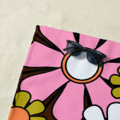 Retro Garden Blume Groovy 60er 70er Floral Pattern Strandtuch (Beispiel)