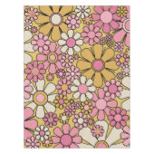 Retro Garden Blume Groovy 60er 70er Floral Pattern Tischdecke (Vorderseite)