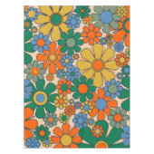 Retro Garden Blume Groovy 60er 70er Floral Pattern Tischdecke (Vorderseite)