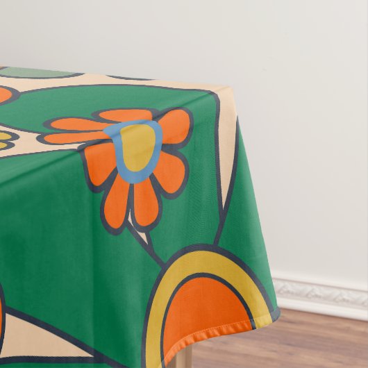 Retro Garden Blume Groovy 60er 70er Floral Pattern Tischdecke (Beispiel)