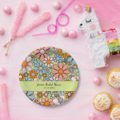 Retro Garden Blume Groovy 60er 70er Personalisiert Pappteller (Party)