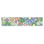 Retro Garden Blume Groovy 60er 70er Spring Floral Kurzer Tischläufer (Horizontal)