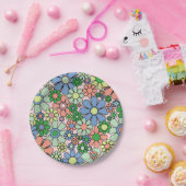 Retro Garden Blume Groovy 60er 70er Spring Floral Pappteller (Party)