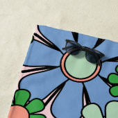 Retro Garden Blume Groovy 60er 70er Spring Pastel Strandtuch (Beispiel)