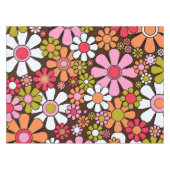 Retro Garden Blume Groovy 60er Floral Muster Tischdecke (Vorderseite (Horizontal))