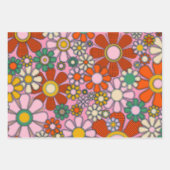 Retro Garden Blume Groovy 60er gepflastert Geschenkpapier Set (Vorderseite 3)