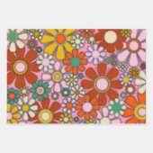 Retro Garden Blume Groovy 60er gepflastert Geschenkpapier Set (Vorderseite 2)