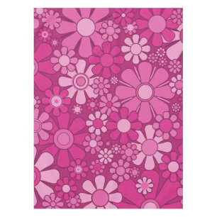 Retro Garden Blume Hot Pink Floral 60er 70er Y2K Tischdecke