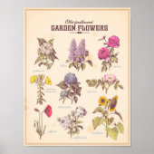 Retro Garden Blume Poster (Vorne)