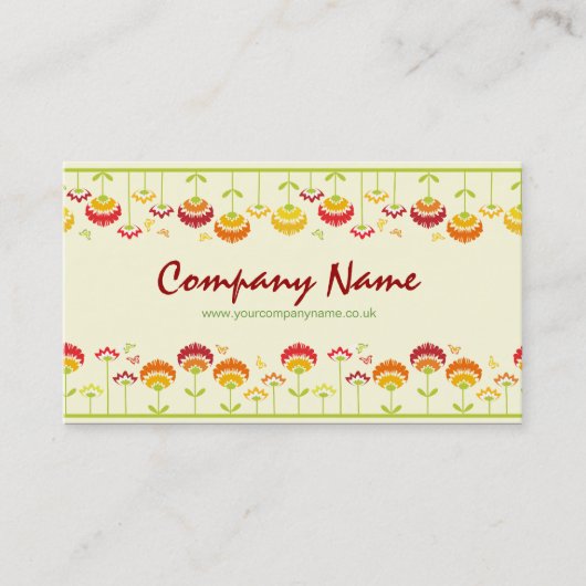 Retro Garden Business Card Visitenkarte (Vorderseite)
