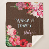 Retro Garden Custom Gruß Name Kaffee Brown Sherpadecke (Vorderseite)