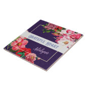 Retro Garden Custom Gruß Name Violet Lila Fliese (Seite)
