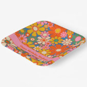 Retro Garden farbenfroher 60er 70er Floral Pattern Pappteller (Gewinkelt)