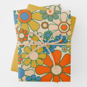 Retro Garden Floral 60er 70er Pattern Geschenkpapier Set (Beispiel)