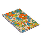 Retro Garden Floral 60er 70er Pattern Notizblock (Rechte Seite)