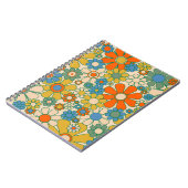 Retro Garden Floral 60er 70er Pattern Notizblock (Linke Seite)