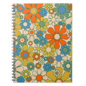 Retro Garden Floral 60er 70er Pattern Notizblock (Vorderseite)
