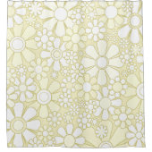 Retro Garden Fröhliches florales Muster blassgelb Duschvorhang (Vorderseite)