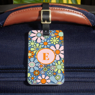 Retro Garden Gefallen floraler 60er 70er Personali Gepäckanhänger