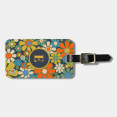 Retro Garden Gefallen floraler 60er 70er Personali Gepäckanhänger (Vorderseite horizontal)