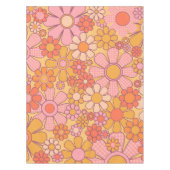 Retro Garden Gingham Blume 60er 70er Pattern Tischdecke (Vorderseite)