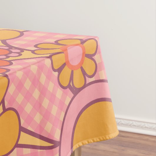 Retro Garden Gingham Blume 60er 70er Pattern Tischdecke (Beispiel)