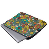 Retro Garden Gingham Blume 70er Floral Pattern Laptopschutzhülle (Vorne Knopf)