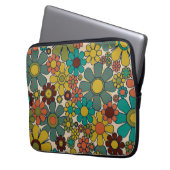 Retro Garden Gingham Blume 70er Floral Pattern Laptopschutzhülle (Vorderseite Links)