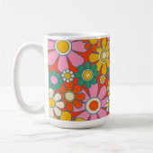 Retro Garden Groovy 60er 70er Floral Pattern Kaffeetasse (Links)