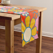 Retro Garden Groovy 60er 70er Floral Pattern Kurzer Tischläufer (Beispiel)