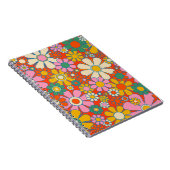 Retro Garden Groovy 60er 70er Floral Pattern Notizblock (Rechte Seite)